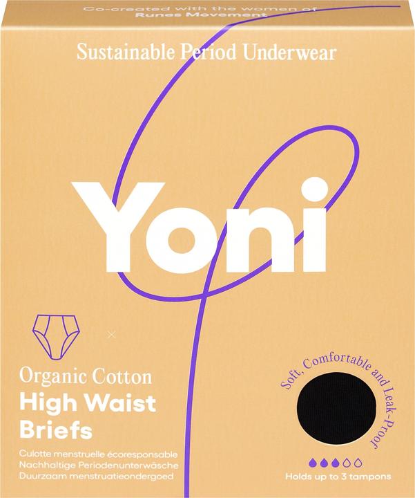 Yoni Periodenunterwäsche - Bio-Baumwolle - Bikini Style - schwarz XXL (XXL)