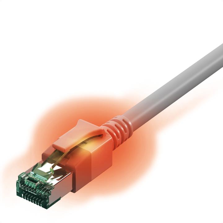Easylan DualBoot LED CS1OAADAD0075 Patch cable Cat6A grey Length 7.5m (PiMF, CAT6a, 7.50 m)