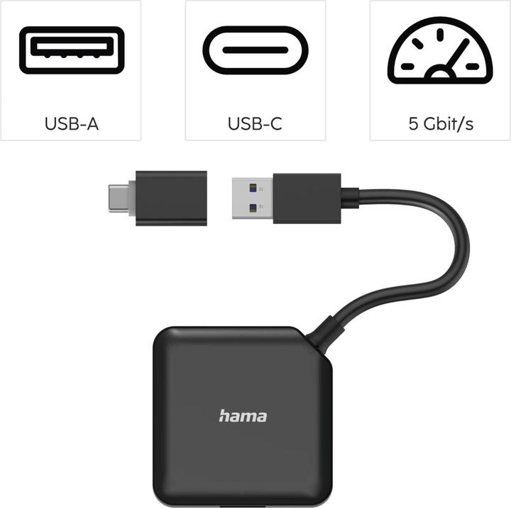 Immagine prodotto Hama Hub USB 3.2 (USB-C, USB-A, 4 Porti)