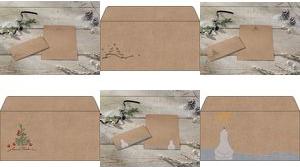 Actual product image Sigel DU260 Christmas gummed envelopes, DIN long, kraft paper, 25 pcs. (DL, 25 x)