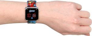 Actual product image Accutime LED kids watch Avengers (blue), Digital clock with LED display for time and date, Soft... (Digital watch, 38 mm)