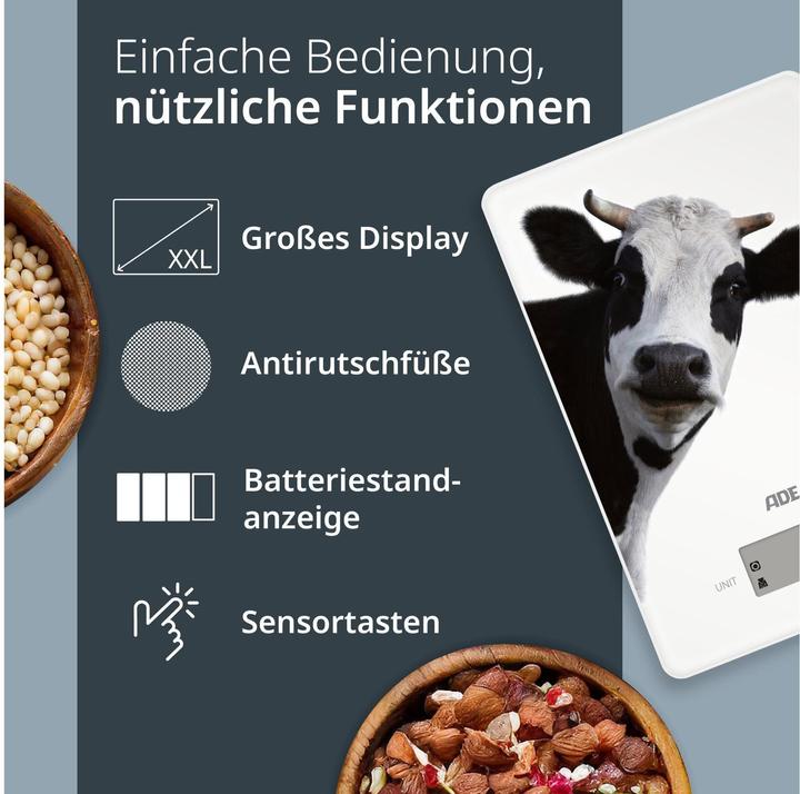 Actual product image ADE Küchenwaage Inka digital Motivdruck Kuh, Bedienungsart