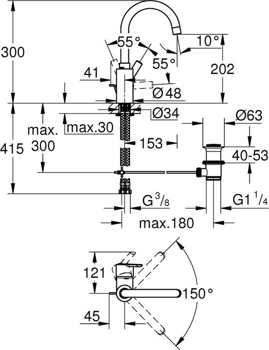 Produktbild Grohe Feel Einhand-Waschtischbatterie, 1/2" L-Size