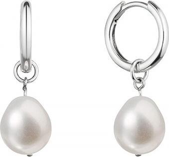 Evolution Group Silver earrings 2 in 1 with real pearls Baroque 21106.1