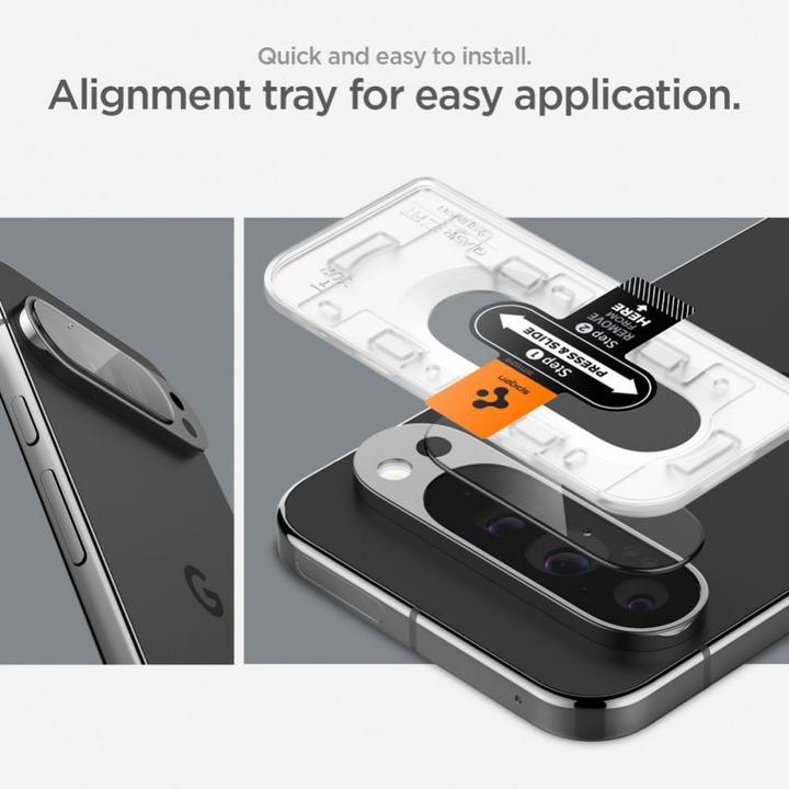Actual product image Spigen EZ Fit Tempered Glass Camera Protector Google Pixel 9 Pro 2-Pack (2 Piece, Google Pixel 9 Pro)