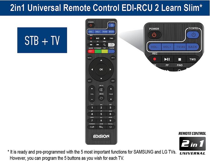 Produktbild Edision Piccollo S2+T2C (6 GB, DVB-S2, DVB-T2, DVB-C, CI-Schacht)