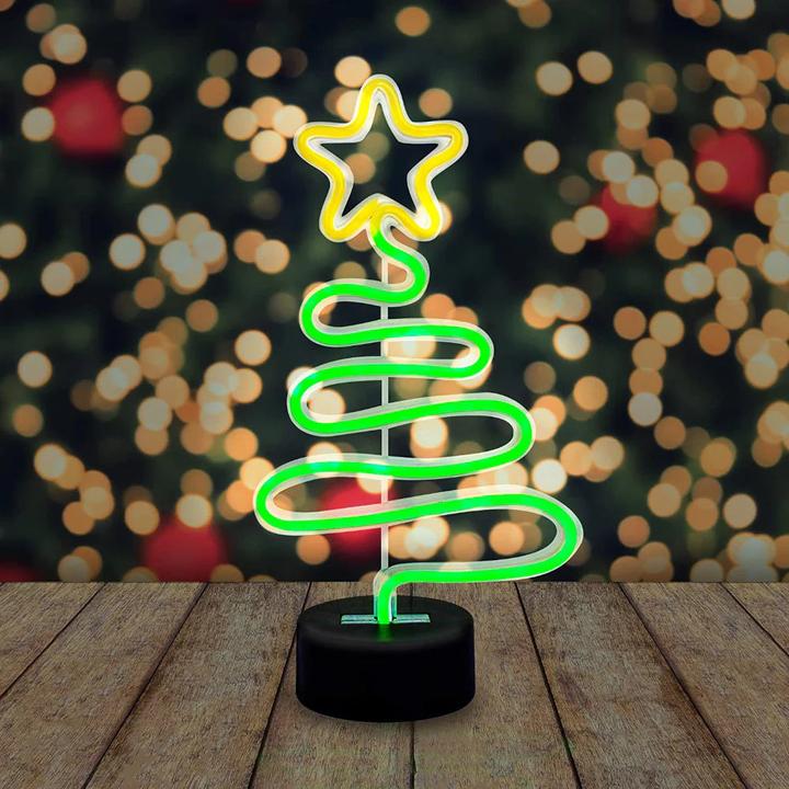 Image du produit Gift Republic Arbre de Noël festif au néon - Éclairage de Noël