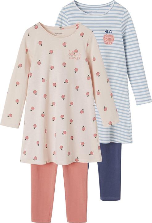 Image du produit Vertbaudet 2er-Pack Mädchen Nachthemden & Leggings BASICS OEKO-TEX® (98)