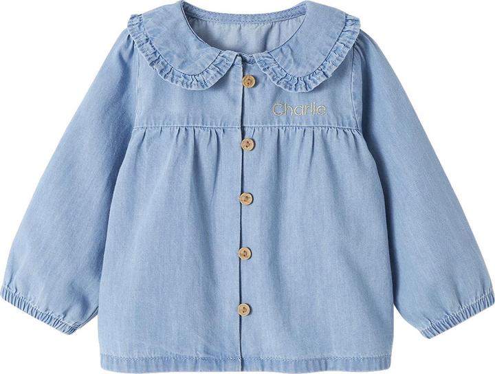 Vertbaudet Baby Bluse aus Light-Denim, personalisierbar