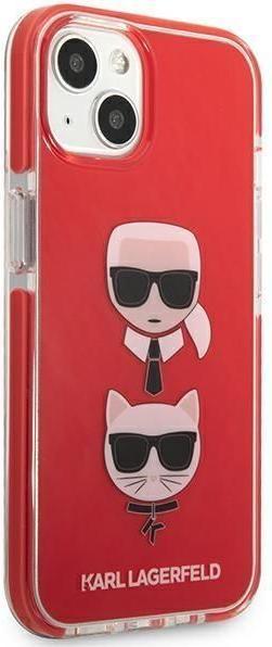 Actual product image Karl Lagerfeld Hard Cover TPE Karl and Choupette Head Case Red, for iPhone 13 Mini, KLHCP13STPE2TR (Apple iPhone 13 mini)