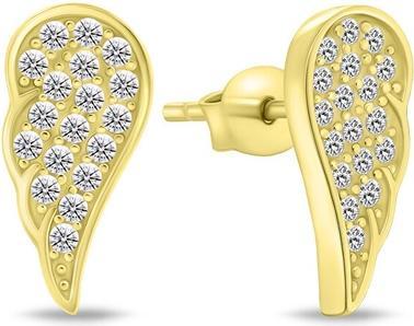 Brilio Silver - Delicate gold-plated earrings Angel wings EA743Y