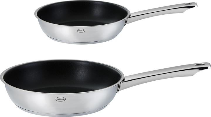 Immagine prodotto Rösle Set di 2 padelle MOMENTS Ø 24, 28 cm, acciaio inox (28 cm, Set di pentole e padelle da cucina, Acciaio inossidabile)