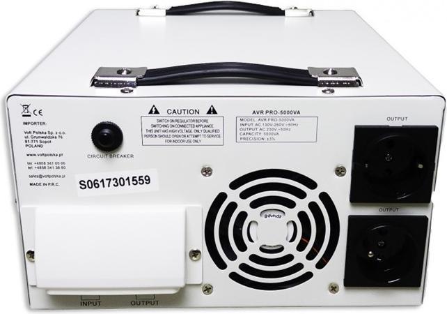 Immagine prodotto No Name Stabilizzatore di tensione Volt Polska AVR Pro 5000VA 3% servo (5000 VA, 5000 W)