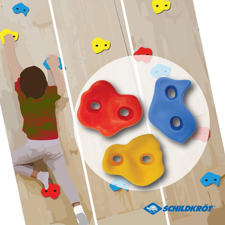 Image du produit MTS Schildkröt® Prises d'escalade pour enfants, 12 prises pour l'escalade de bloc en 3 diff. formes (Multicolore)