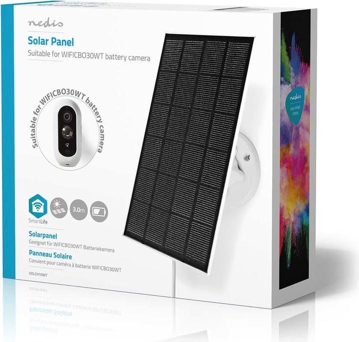Immagine prodotto Nedis Pannello solare 4,5 V DC 0,5 A A Micro USB Lunghezza cavo: 3,00 m Accessori per: WIFICBO30WT (3 W)