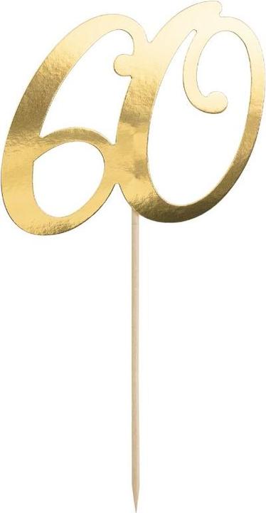 Partydeco Cake topper 60 gold (20cm)