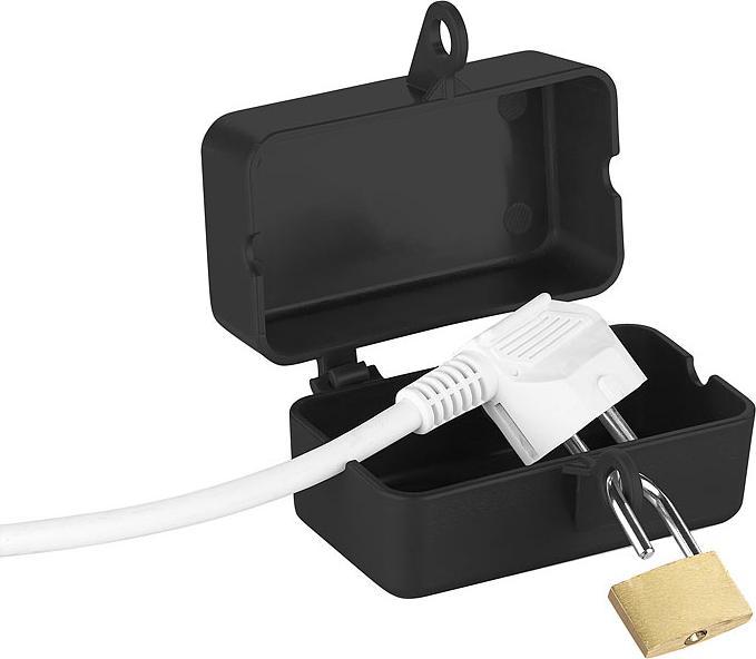 AGT Abschliessbare Stromstecker-Schutzbox mit Vorhängeschloss
