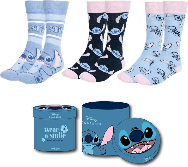 Cerda STITCH - Head - Pack de 3 Paires de Chaussettes (Taille 36-43) (3er Pack, 36 - 43)