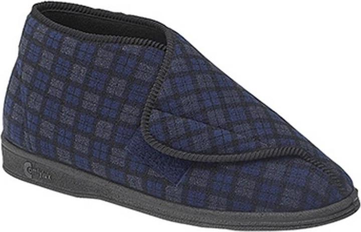 Comfylux James Hausschuhe mit Klettverschluss kariert