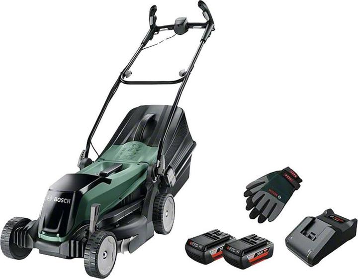 Productafbeelding Bosch Home & Garden EasyRotak 36-550 (2x2.0Ah) + handschoenen (Oplaadbare batterij)