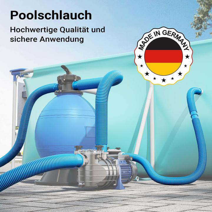 Produktbild Wiltec Poolschlauch 12 m ⌀38 mm Schwimmbadschlauch mit Muffe Saugschlauch
