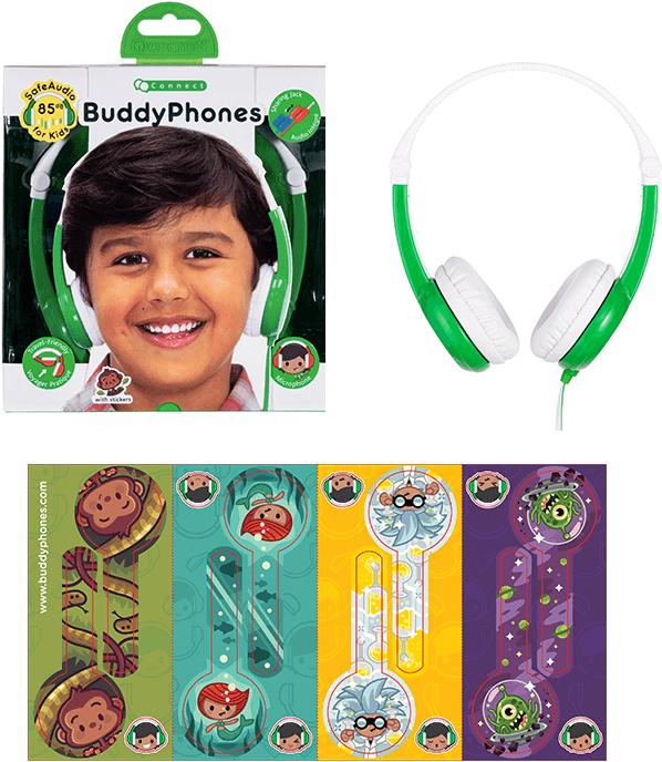 Actual product image Buddyphones Connect children's headphones