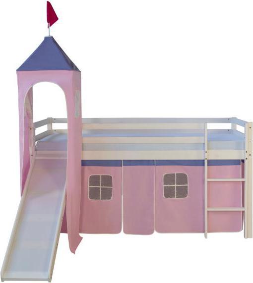 Image du produit Homestyle4u Lit mezzanine avec toboggan et tour (90 x 200 cm)