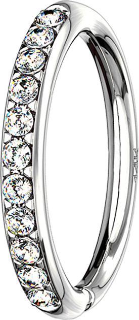Produktbild Star Piercing Micro Piercing Ring 14k weissgold seitlich Kristalle silber (ohne Messing, 14k Gold)