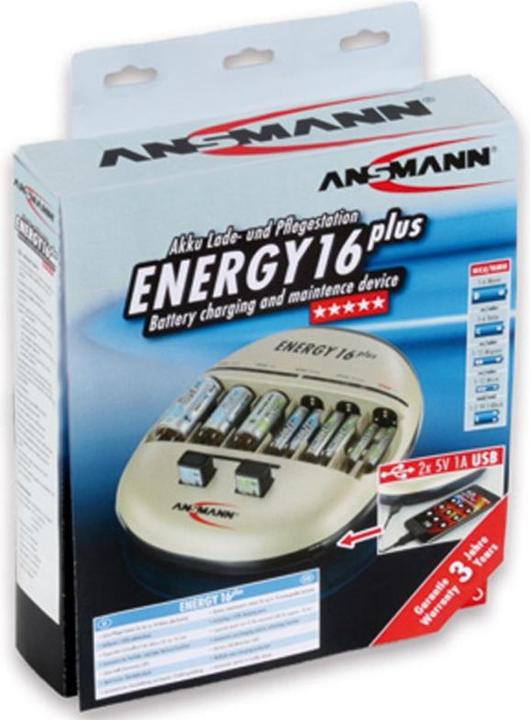 Produktbild Ansmann Energy 16 plus Lade- und Pflegestation für 1-12 Micro AAA, Mignon AA Akkus