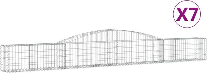Image du produit VidaXL Gabionen mit Hochbogen 7 Stk. 400x30x40/60 cm Verzinktes Eisen