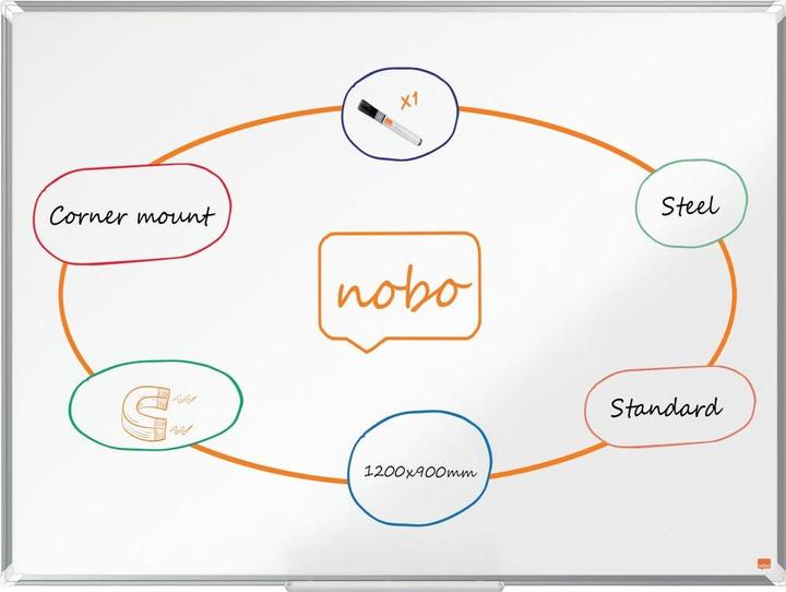 Actual product image Nobo Whiteboard Premium Plus Steel Nano Clean (1200 x 900 mm)