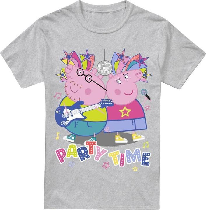 Actual product image Peppa Pig Mens Party Time Mummy Pig Daddy pig T-Shirt (4XL)