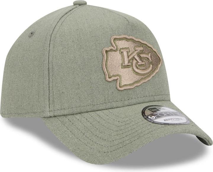 Produktbild New Era A-Frame Trucker Leinen Cap - Kansas City Chiefs oliv (One Size)