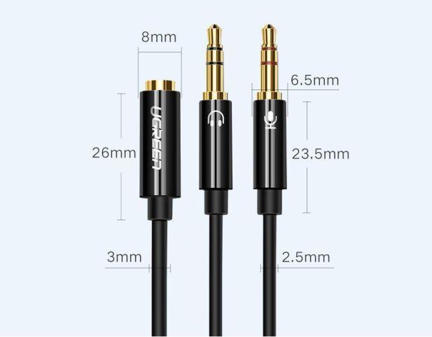 Image du produit Ugreen Micro et casque Y Splitter 3.5 mm jack (0.20 m, Jack 3,5 mm (AUX))
