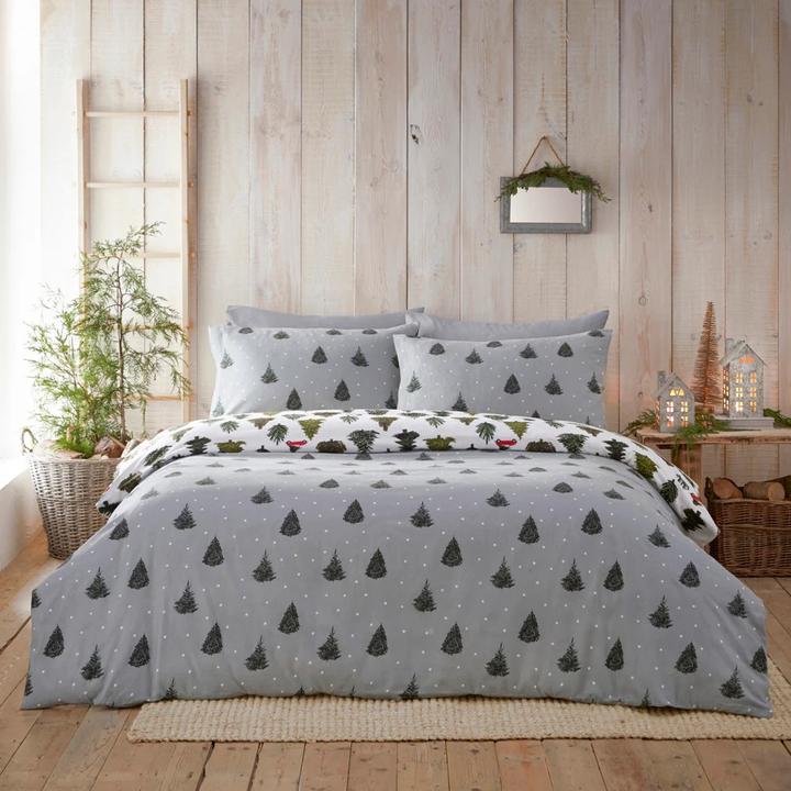 Room05 BettwäscheSet Evergreen Angerauhte Baumwolle (Bettwäsche Set, 230 x 220 cm)