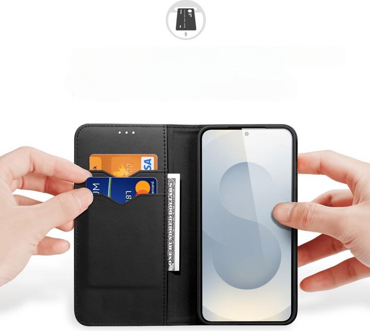 Actual product image Dux Ducis Samsung Galaxy S25 Edge Cover with Wallet - Black (Samsung Galaxy S25 Edge)