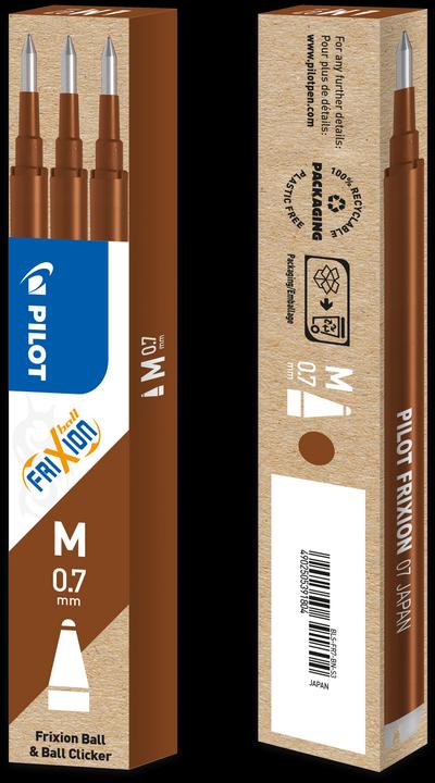 Produktbild Pilot FriXion Refill Set à 3 (Ersatzmine, Braun, 0.35 mm)