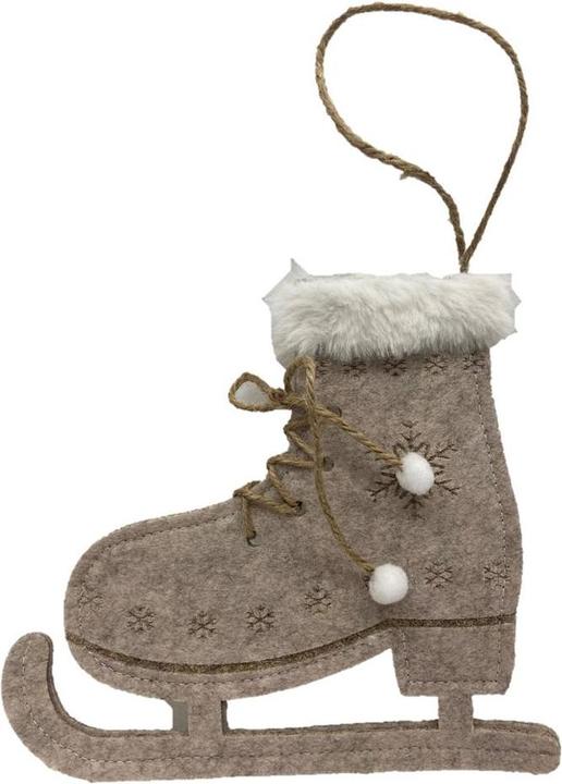 Image du produit GuGus Décoration à suspendre Patin à glace feutre avec flocons de neige décoré, ourlet blanc Lacets