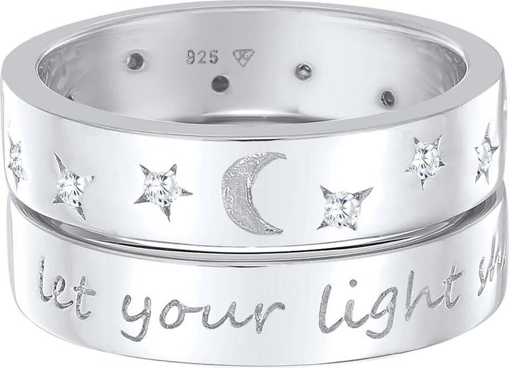 Immagine prodotto Elli Anello Moon Star - Lascia che la tua luce brilli in argento 925 (56, 925 Argento)