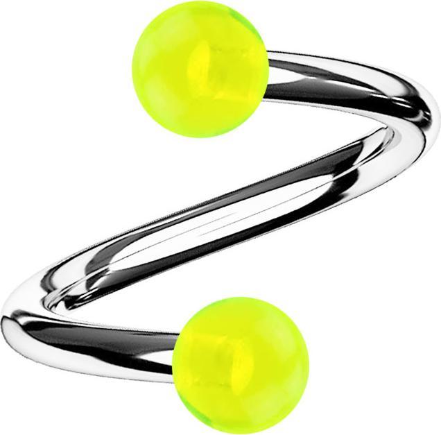 Immagine prodotto Star Piercing Spirale d'argento con due sfere gialle trasparenti (Acrilico, Acciaio chirurgico 316L)