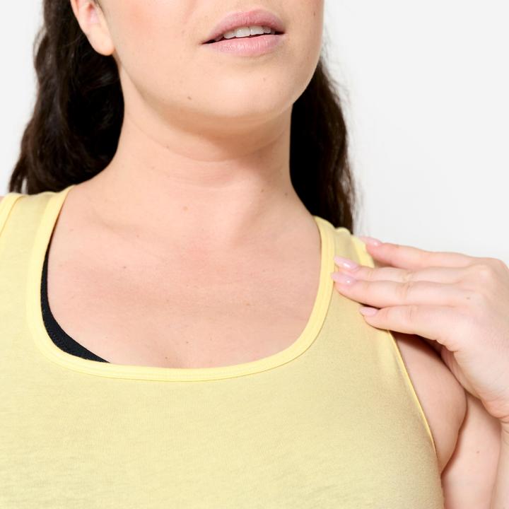 Actual product image Domyos Top Damen Slim Rundhals - hellgelb (XS)
