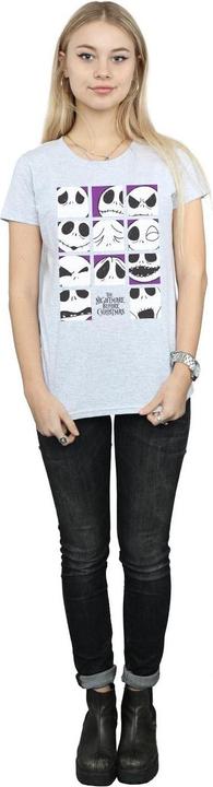Actual product image Disney Womens/Ladies Nightmare Before Christmas Many Faces Of Jack Squares Cotton T-Shirt (XL)