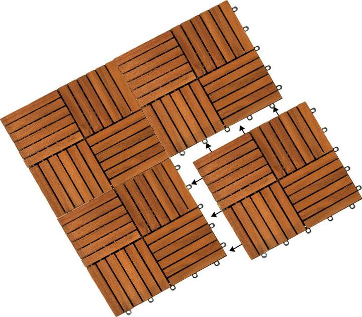Produktbild Casaria Holzfliese (11 x, 30 x 30 cm)