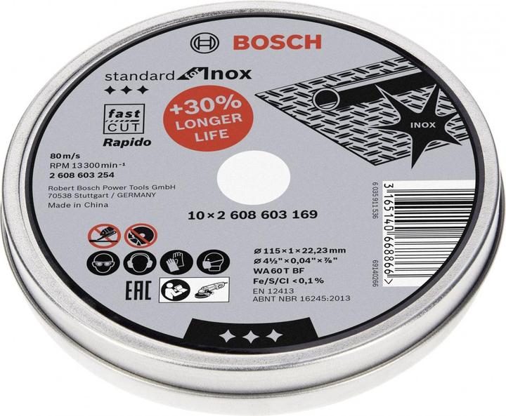 Bosch Professional Zubehör PRO Stainless Steel and Metal cutting disc, 115 x 1 x 22.23 mm