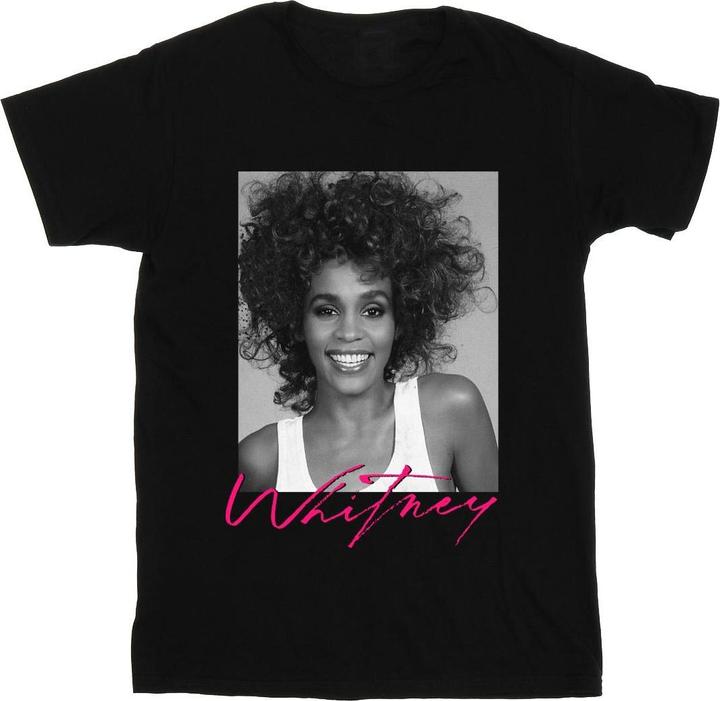 Actual product image Whitney Houston Girls Smile Photograph Cotton T-Shirt (140, 146)