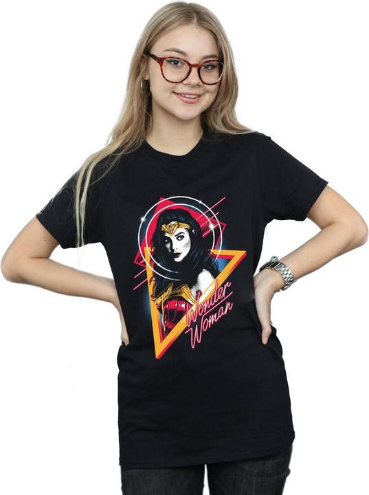 Actual product image Womens/Ladies Wonder Woman 84 Diana 80s Triangle Cotton Boyfriend T-Shirt (4XL)
