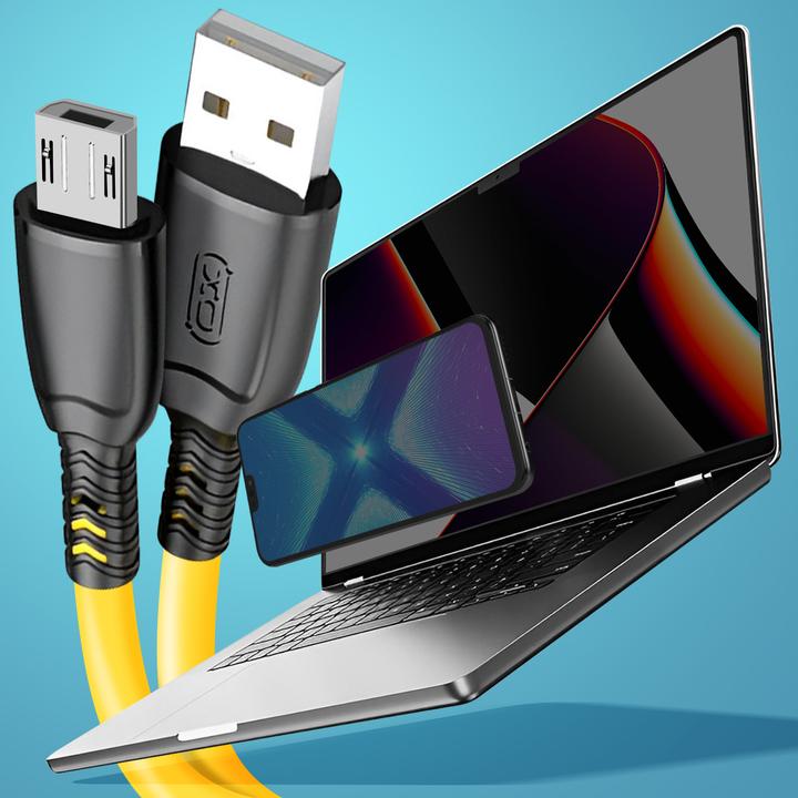 Actual product image xO cable NB247 USB - microUSB 0,25 m 6A yellow (0.25 m, USB 1.0)