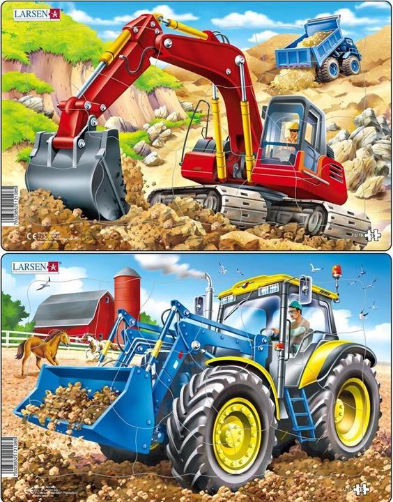 Produktbild Larsen Puzzle - Traktor & Bagger (2er-Set Midi) (15 Teile)