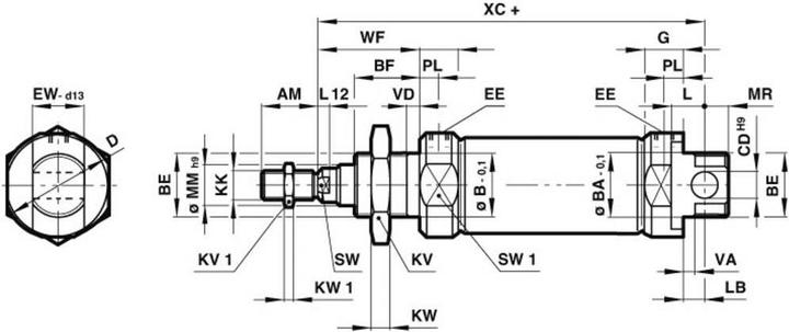 Actual product image Norgren ISO cylinder Ø 10 mm