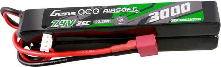 Image du produit Gens Ace 25C 3000mAh 2S2P 7.4V Saddle Airsoft Gun Lipo Battery with Mini Deans(T) Plug (7.40 V, 3000 mAh)